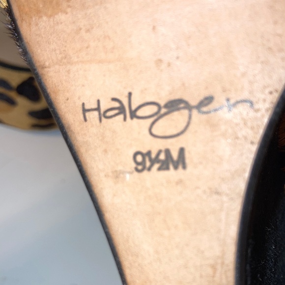 HALOGEN Cheetah Leopard Print Wedges Squared High Heel Womens 9.5M - Picture 8 of 11